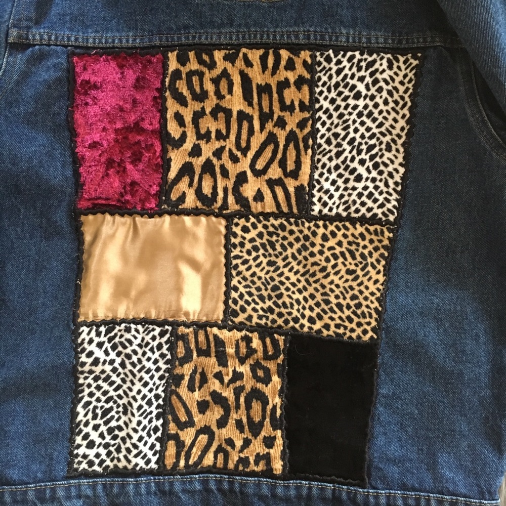 Vintage Patchwork Oversized Denim Jacket- Medium - image 6